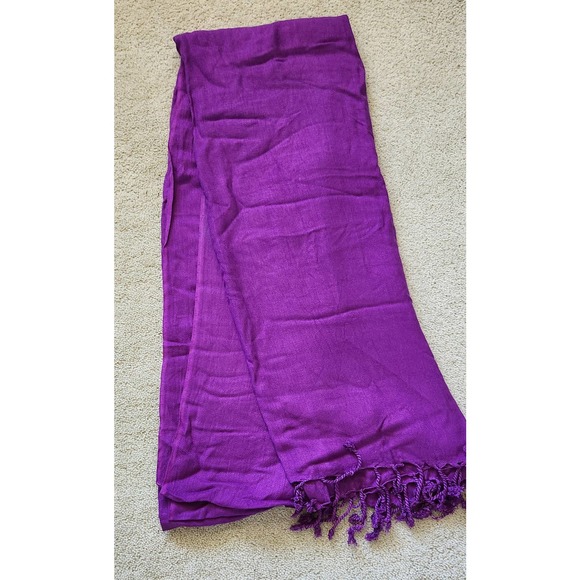 New Blue Bamboo Shawl Wrap Scarf Rebozo 100" x 29.5" - Picture 3 of 5